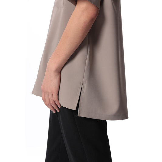 PE CONPACT TWILL OPEN COLLAR S/S SHIRT