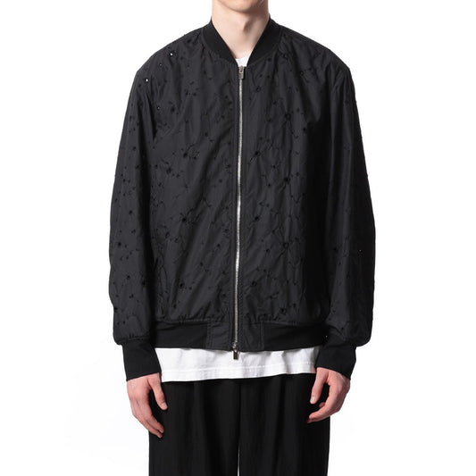 EMBROIDERED CO TYPEWRITER BOMBER JACKET