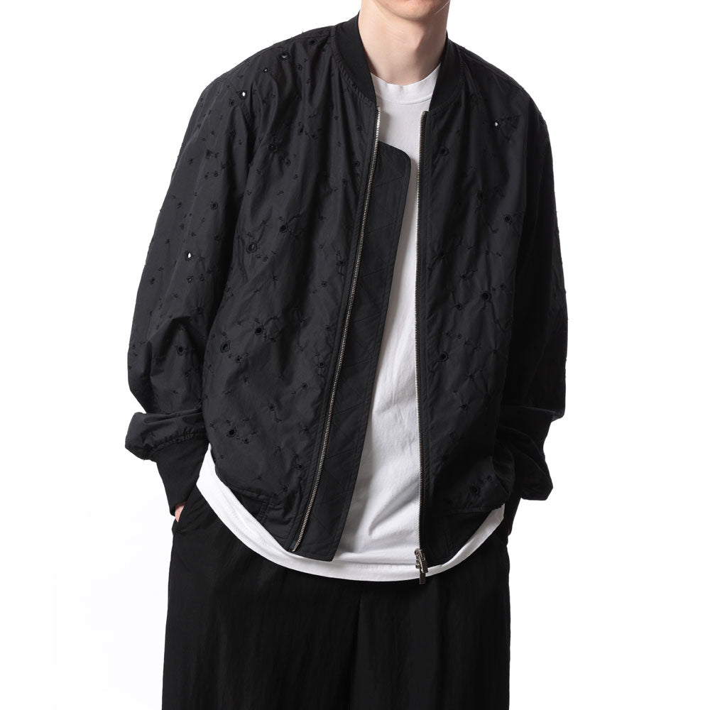 EMBROIDERED CO TYPEWRITER BOMBER JACKET