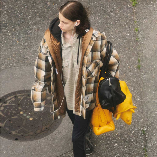 HOODED CHECK SHIRT JACKET