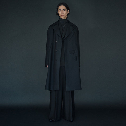 WOOL FLANNEL LONG RIDERS COAT
