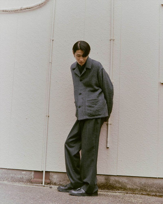Draping Shirt Jacket N Tweed