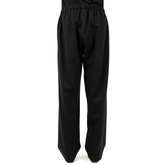WOOL FLANNEL STRIPE STRAIGHT EASY PANTS