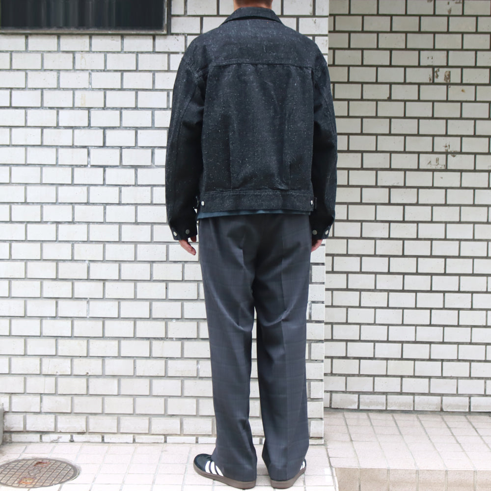 DOUBLE PLEATED EASY TROUSERS ORGANIC WOOL CHECK VIYELLA