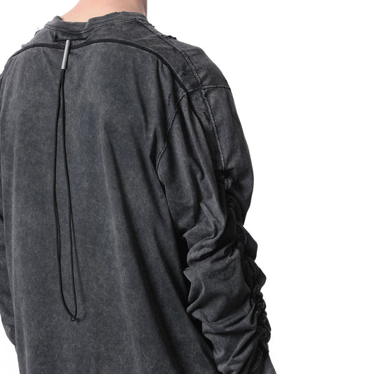 SUEDED CO JERSEY DISTRESSED VESSEL L/S TEE