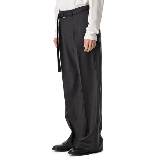 WASHABLE WO/PE STRETCH SAXONY BELTED TROUSERS