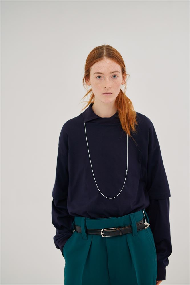 HEAVY WOOL & SILK 1-TUCK WIDE TAPERED SLACKS