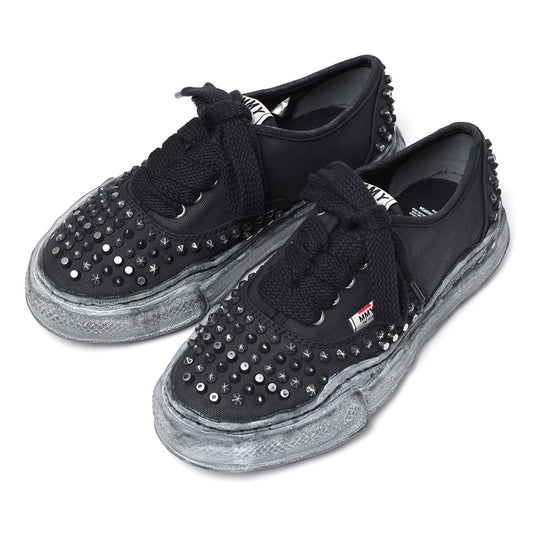 (BAKER) OG Sole Studded Canvas Low-top Sneaker BLACK