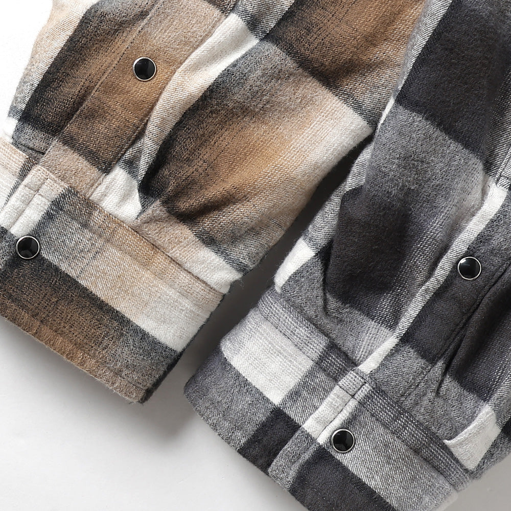 HOODED CHECK SHIRT JACKET