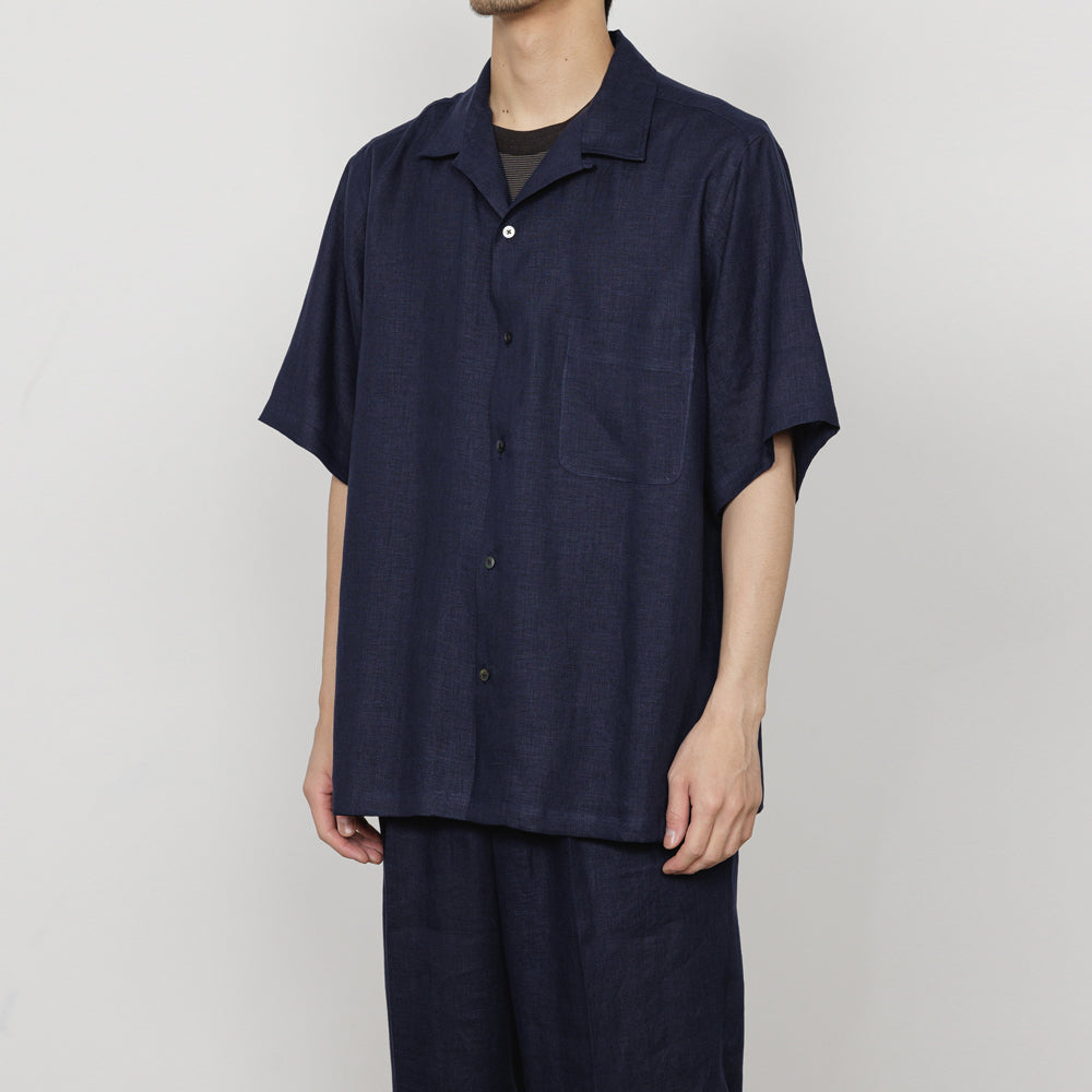 OPEN COLLAR S/S SHIRT HEMP