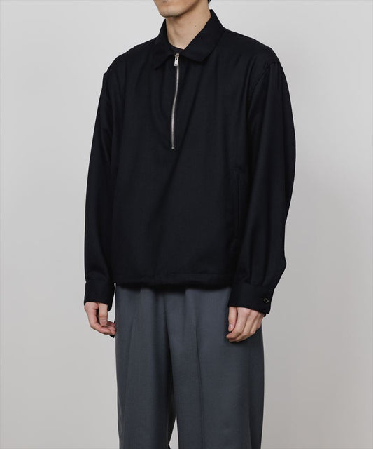 HALF ZIP SERVICE SHIRT JACKET ORGANIC WOOL VIYELLA