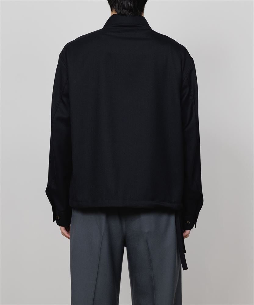 HALF ZIP SERVICE SHIRT JACKET ORGANIC WOOL VIYELLA