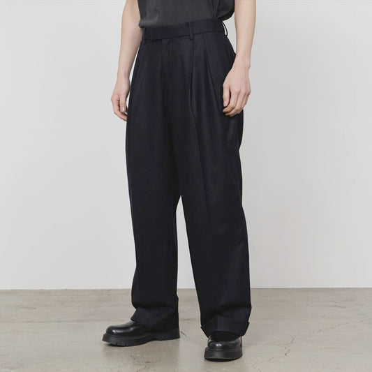 DOUBLE PLEATED WIDE TROUSERS POLWARTH TUXEDO CLOTH