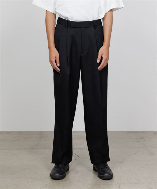 DOUBLE PLEATED SEMI EASY TROUSERS POLWARTH HARD TWILL