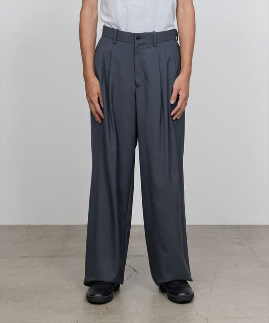 TRIPLE PLEATED WIDE TROUSERS ORGANIC WOOL 2/80 TROPICAL