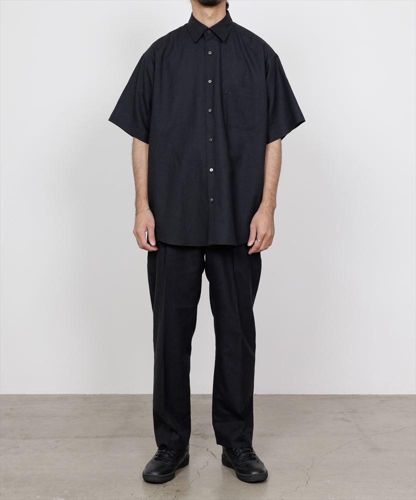FLAT TAPERED TROUSERS ORGANIC WOOL HEMP TROPICAL