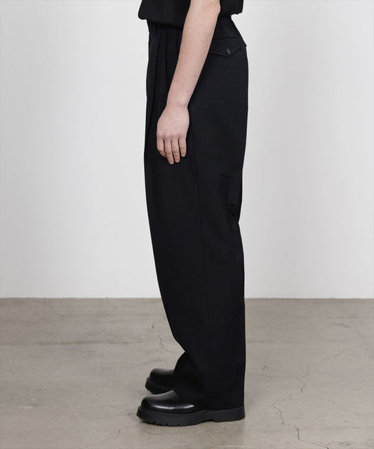 DOUBLE PLEATED SEMI EASY TROUSERS ORGANIC WOOL SURVIVAL CLOTH
