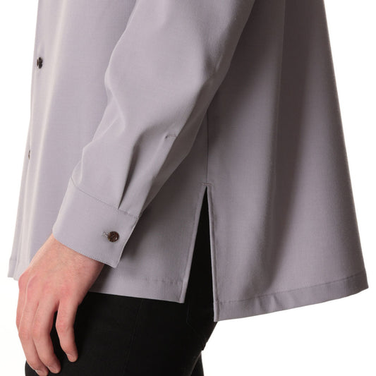 PE/RY STRETCH TROPICAL OVERSIZED OPEN COLLAR L/S SHIRT