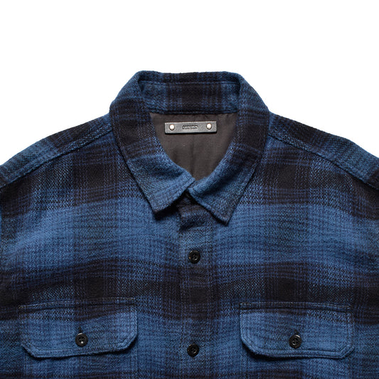 Distortion Ombre Check Flannel Over SH