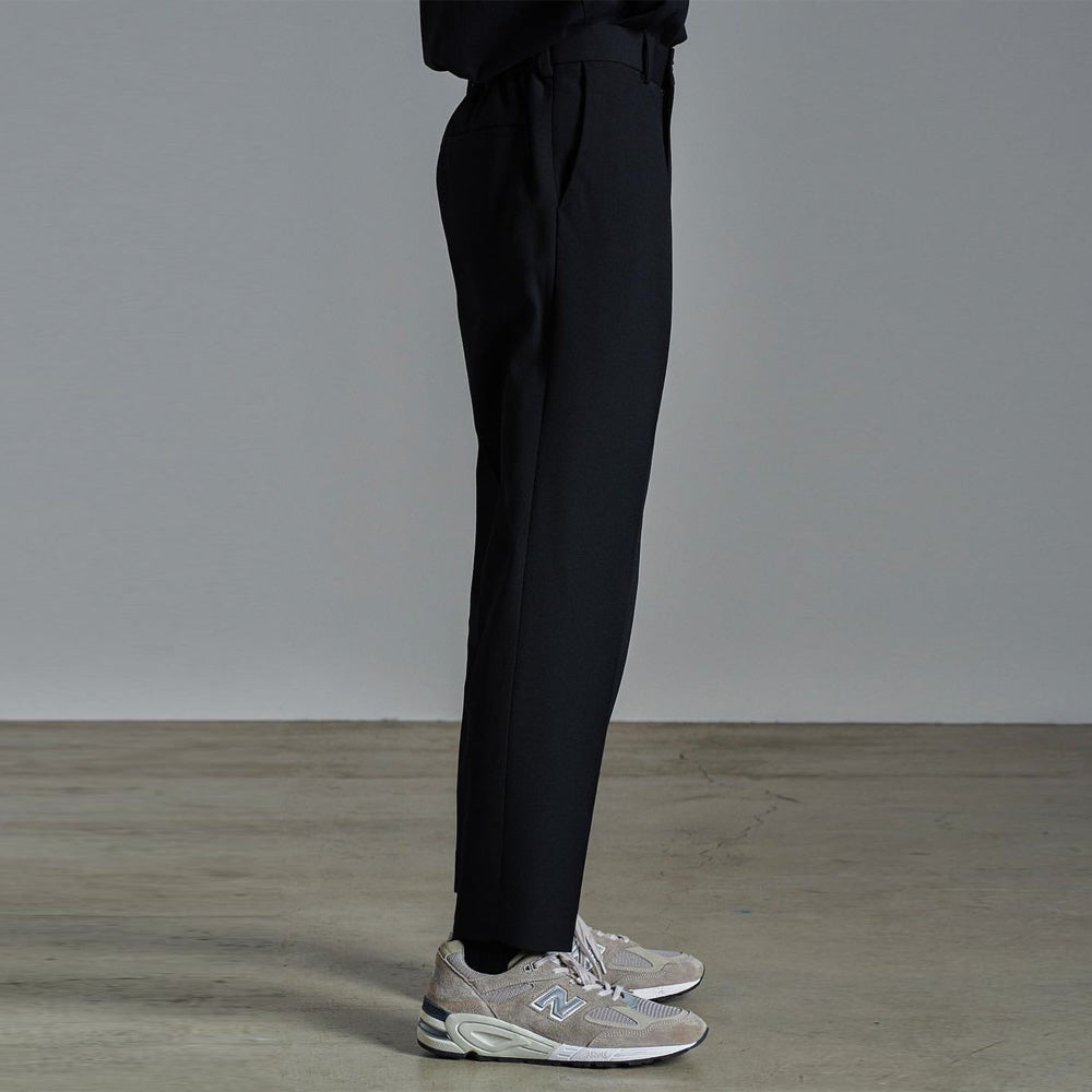 FRONT PLEATS PEGTOP TROUSERS ORGANIC WOOL SURVIVAL CLOTH