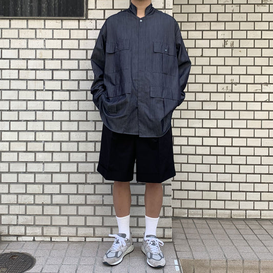 PLEATED WIDE SHORTS SOKTAS HEAVY POPLIN