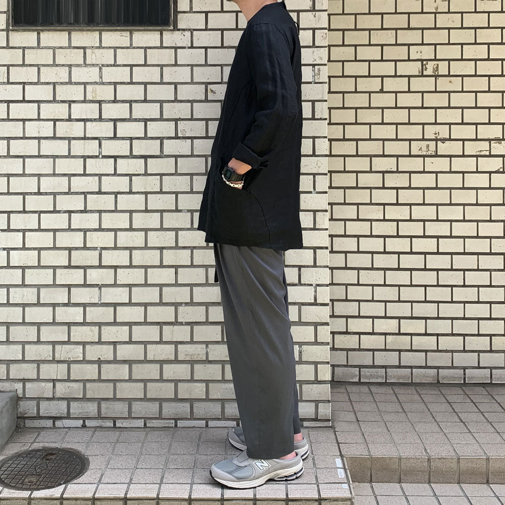 PE/LI POPLIN BELTED TAPERED FIT TROUSERS