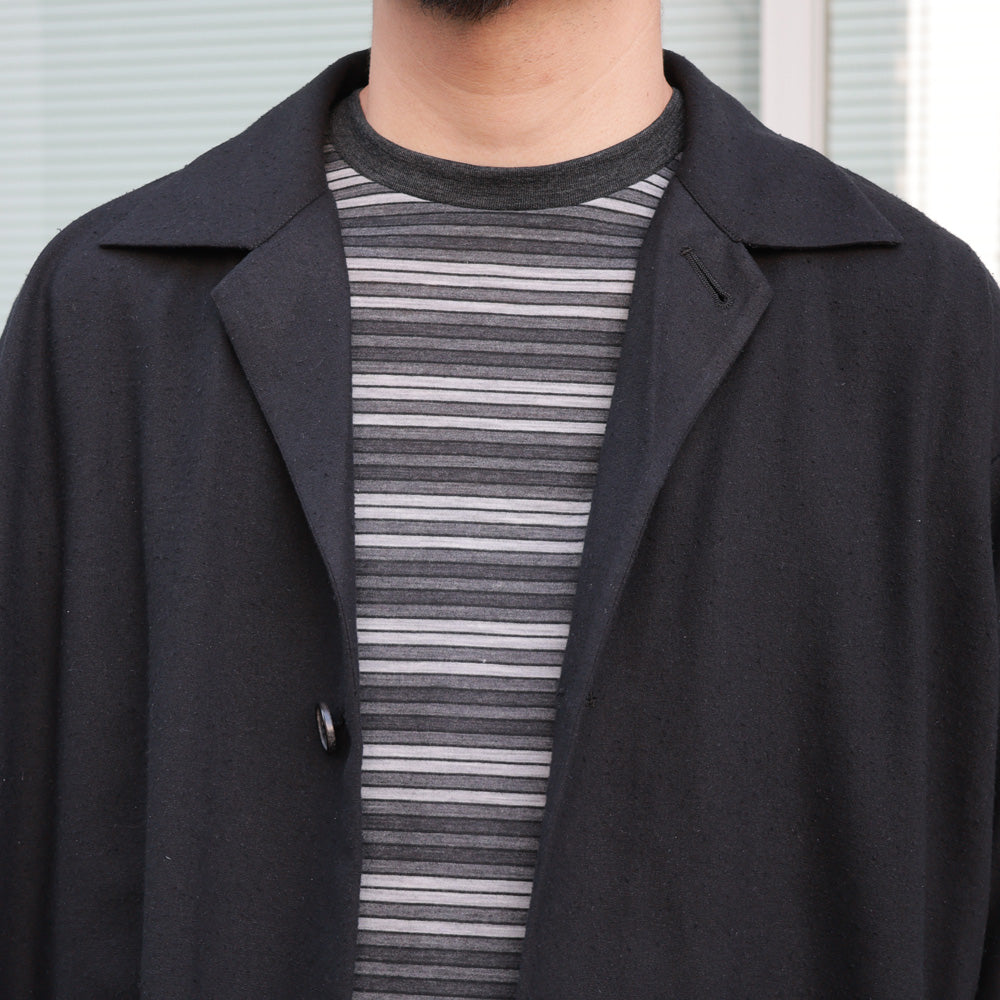 SILK NOIL OPEN COLLAR OVER SHIRT JACKET