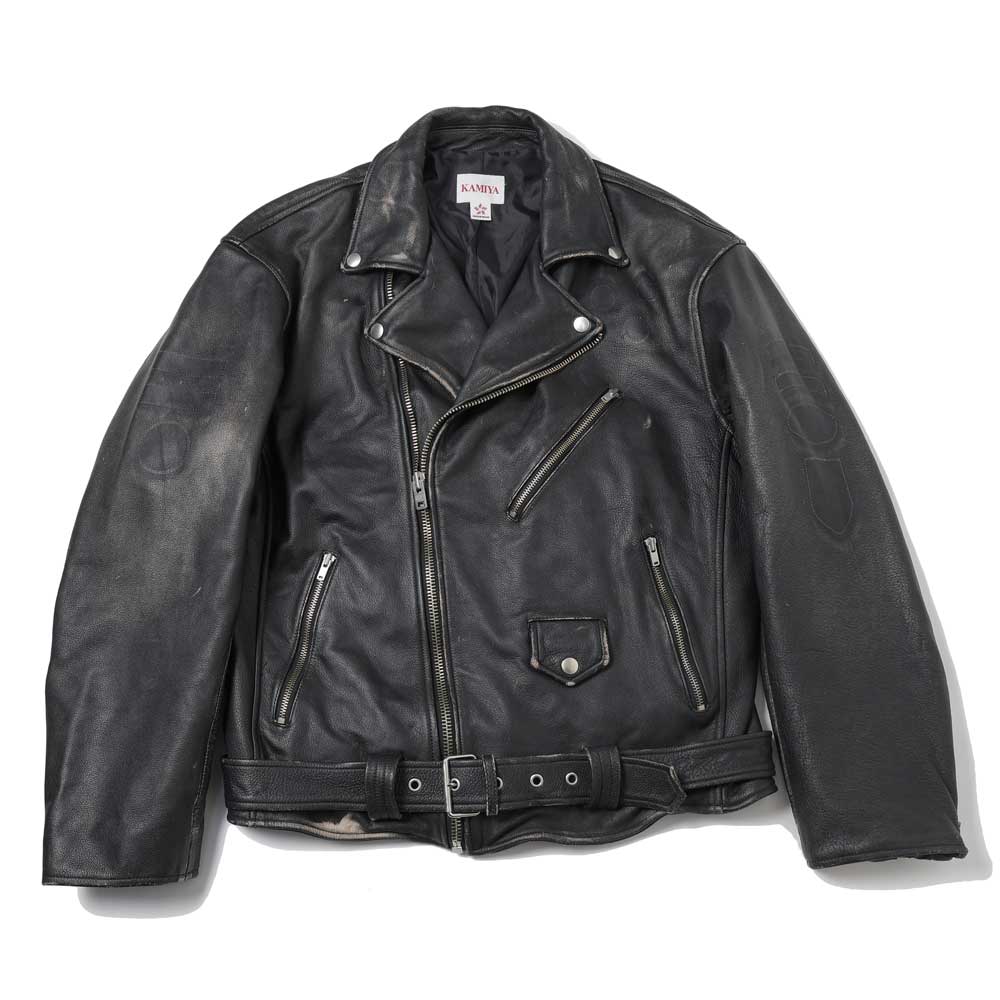 KAMIYA(カミヤ) - Distressed Leather Biker Jackt – Area