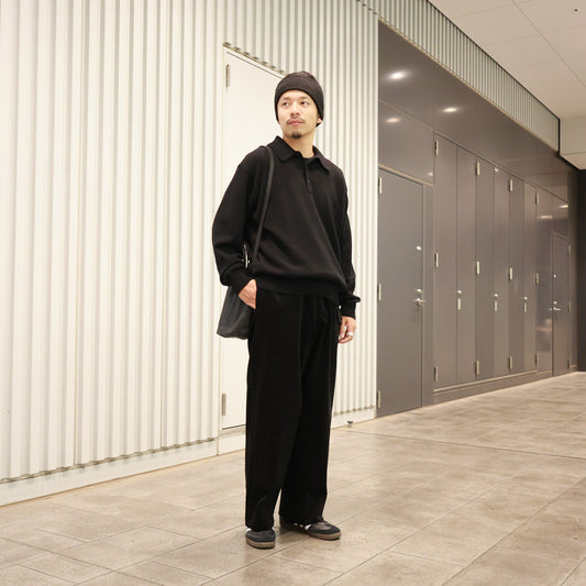 9W LINEN COTTON CORDUROY BELTED MIL BAGGY TROUSERS