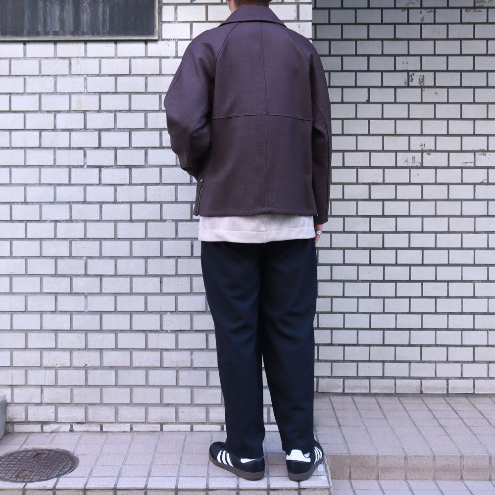 COCOON WIDE EASY PANTS TUMBLED WOOL TROPICAL