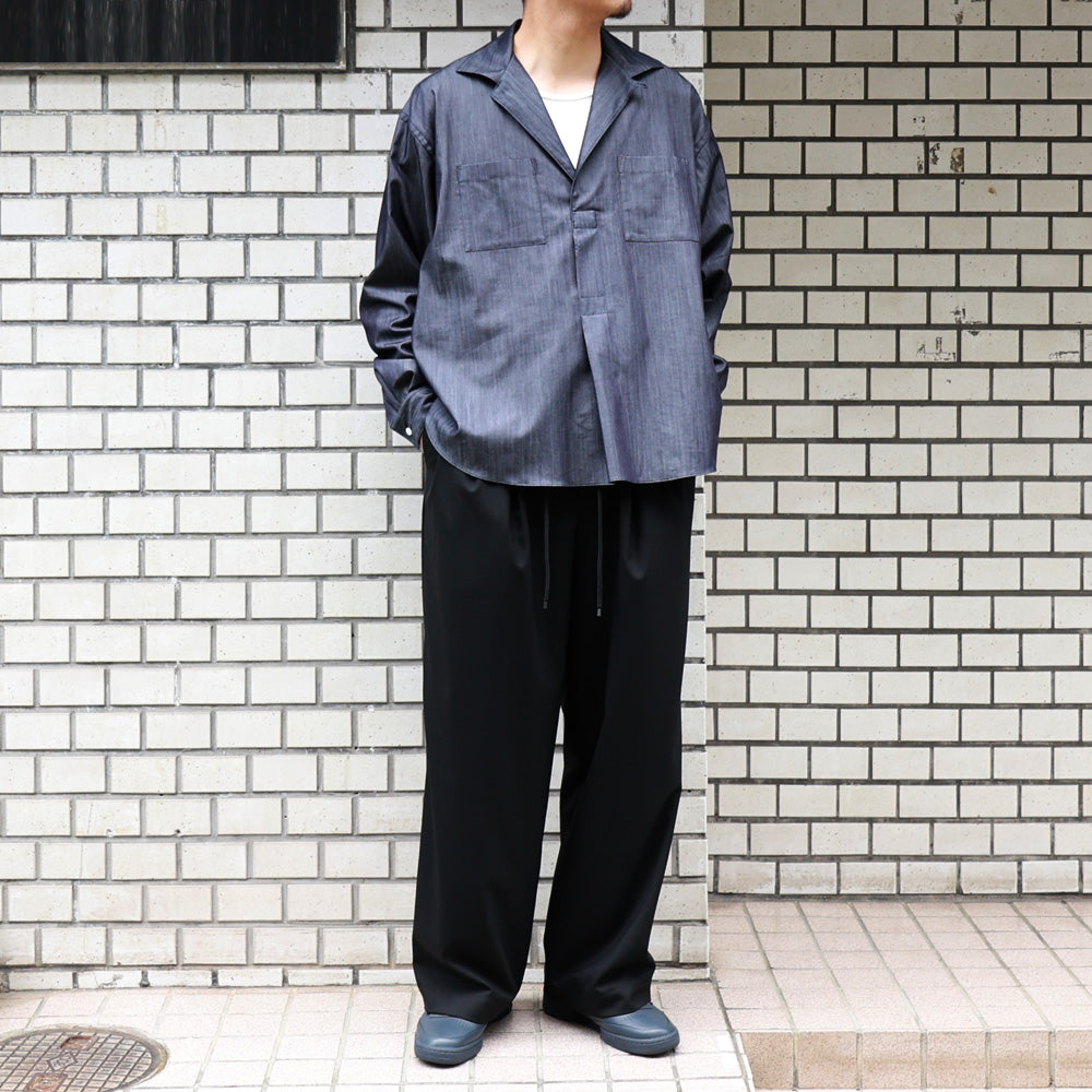 TRIPLE PLEATED EASY TROUSERS ORGANIC WOOL 2/80 TROPICAL