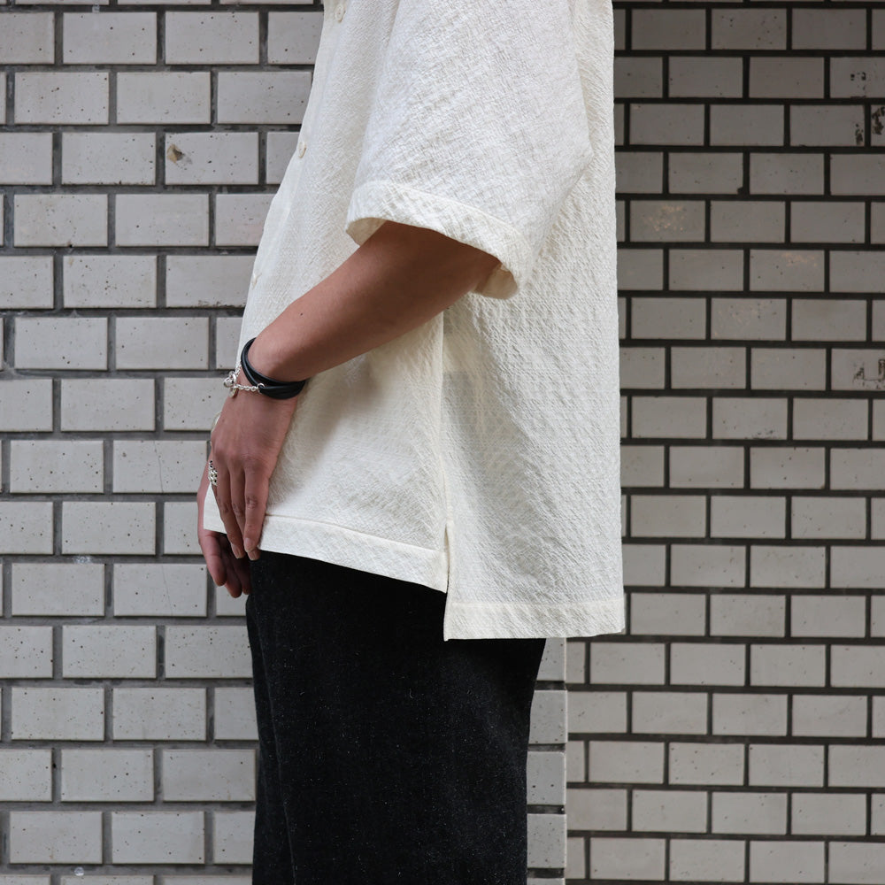 Draping Half Sleeve Shirt Type D (African Ground Seersucker)