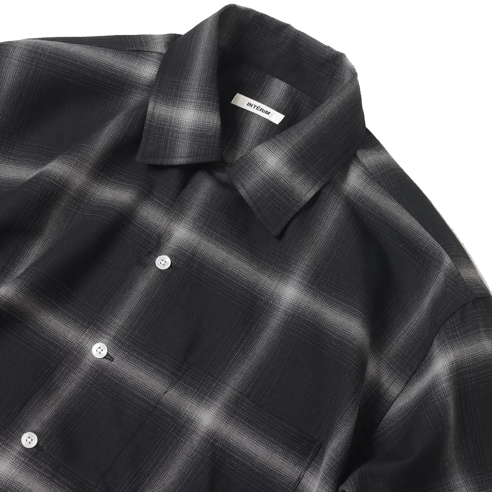BIG OMBRAY WOOL CHECK 60s OPEN COLLAR SHIRT