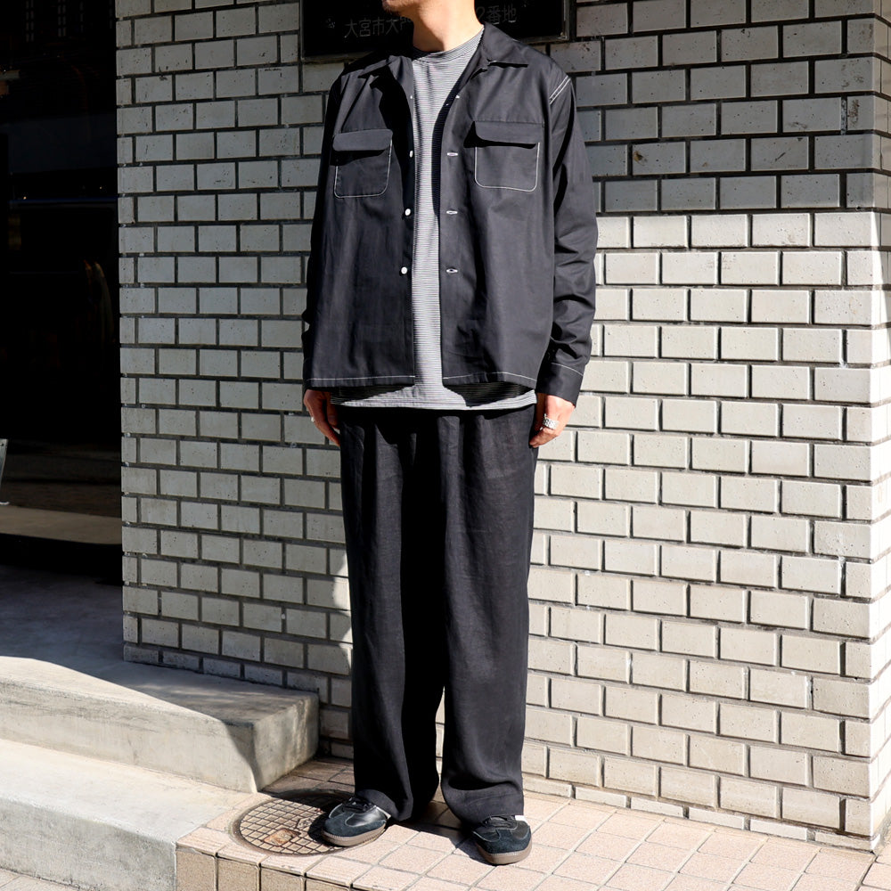 TRIPLE PLEATED EASY TROUSERS HEMP