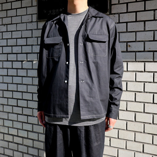 VINTAGE COTTON POPLIN 50s OPEN COLLAR SHIRT