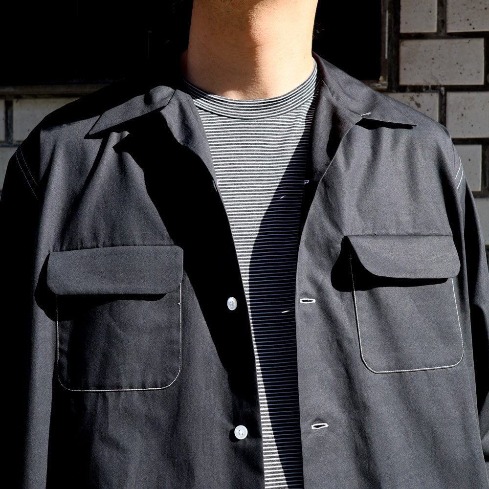 VINTAGE COTTON POPLIN 50s OPEN COLLAR SHIRT