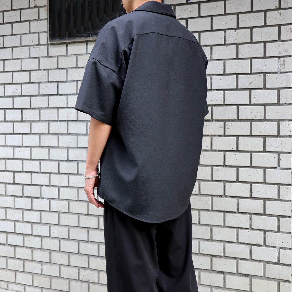 PE/CO/LI TWILL HALF ZIP S/S SHIRT