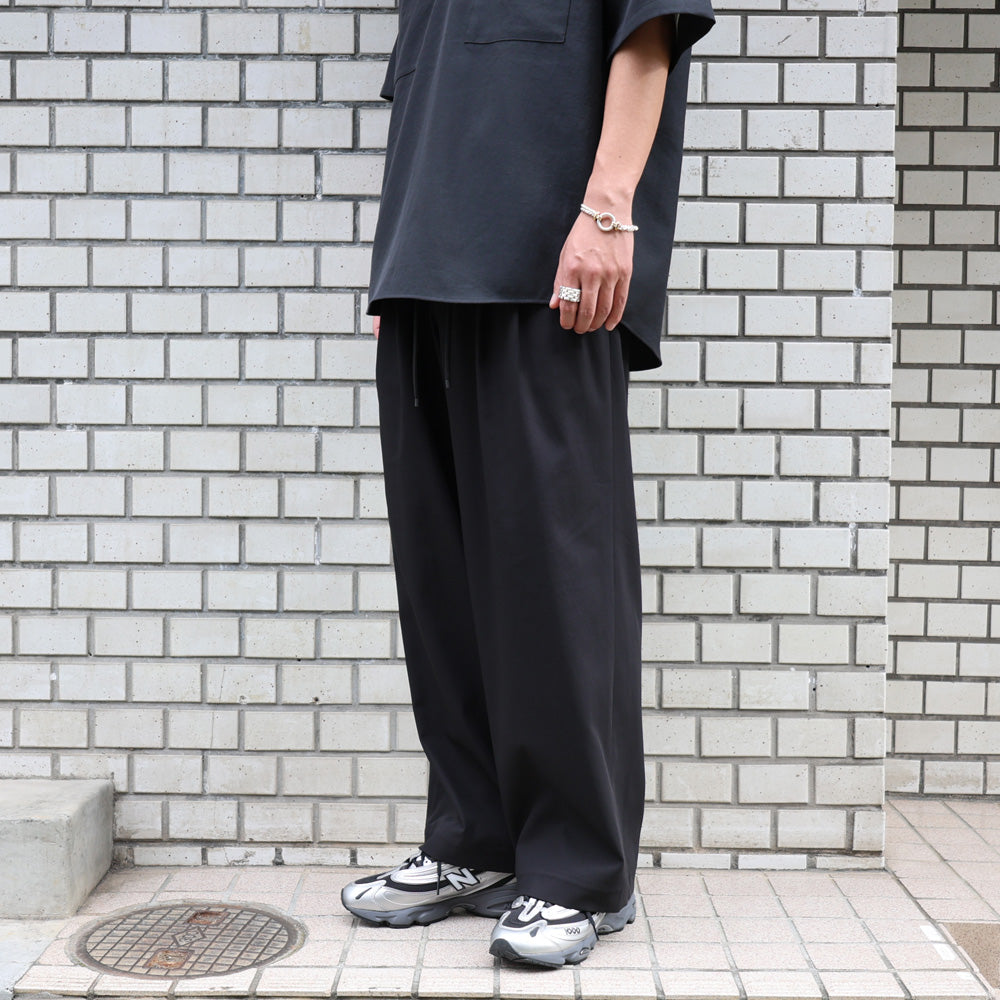 TRIPLE PLEATED EASY TROUSERS ORGANIC VOILE YARN TWILL