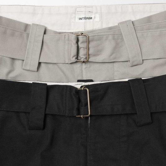 WASHER CHINO BELTED FRENCH ARMY MIL BAGGY TROUSERS