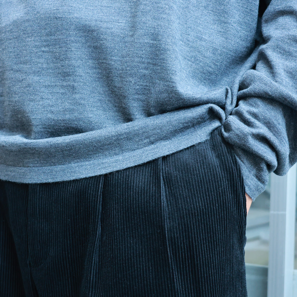 TWO TUCK MILITARY TROUSERS ORGANIC COTTON 8WALE CORDUROY