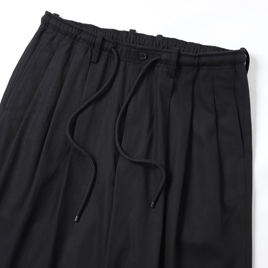 TRIPLE PLEATED EASY TROUSERS ORGANIC COTTON VOILE YARN TWILL