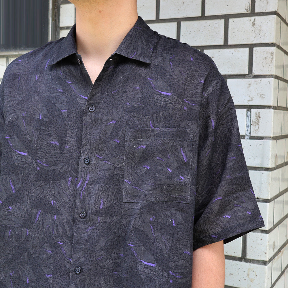 OPEN COLLAR S/S SHIRT LINEN TROPICAL