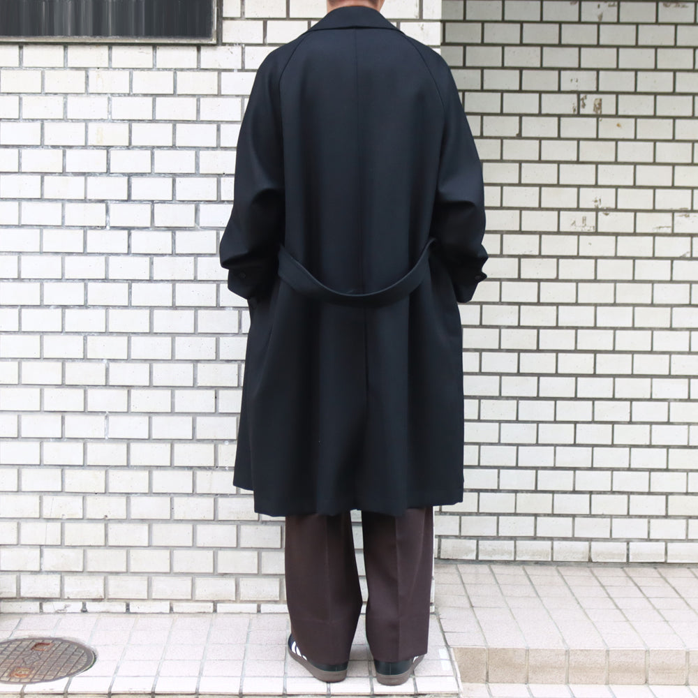 HAIRY WOOL DIAGONAL HYPER BIG BELTED OVER COAT (MIDDLE)