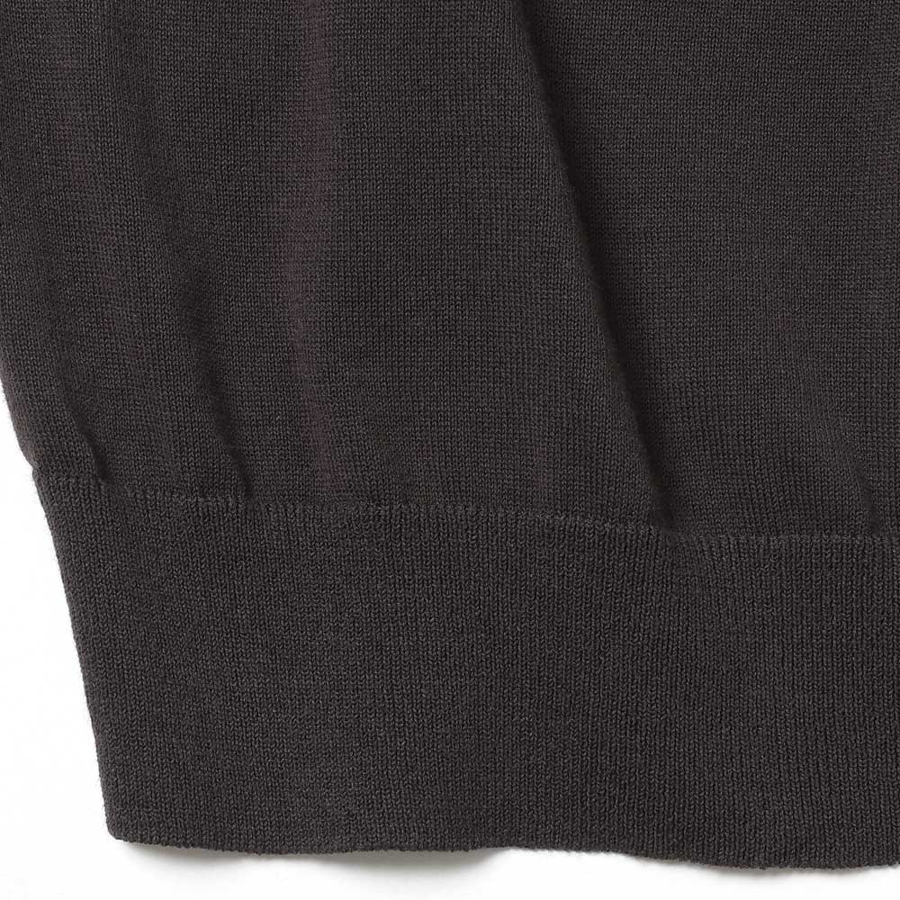 COTTON WASHI KNIT HALF SLEEVE POLO SWEATER