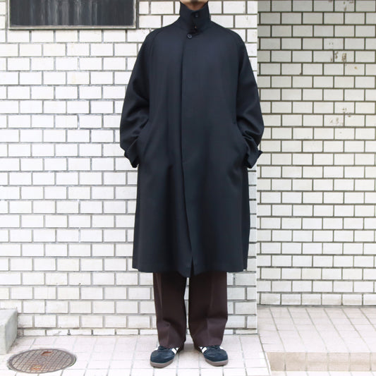 HAIRY WOOL DIAGONAL HYPER BIG BELTED OVER COAT (MIDDLE)