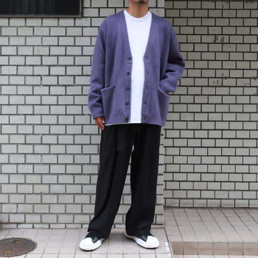 WO/NY MOHAIR x PE DOUBLE FACE KNIT CARDIGAN