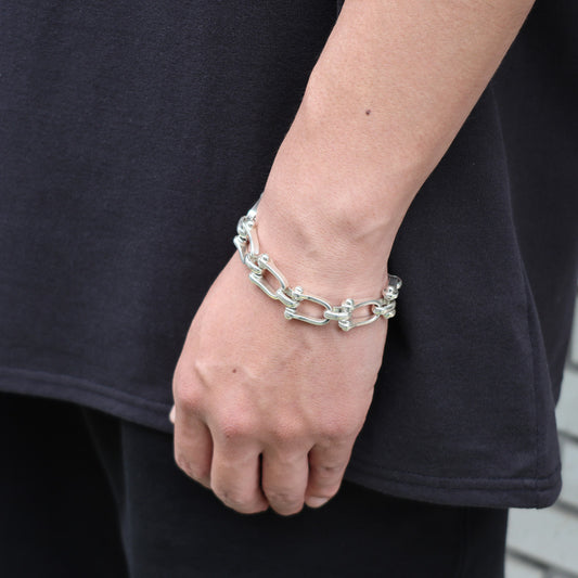 TAXCO SILVER LARGE CHAIN BRACELET