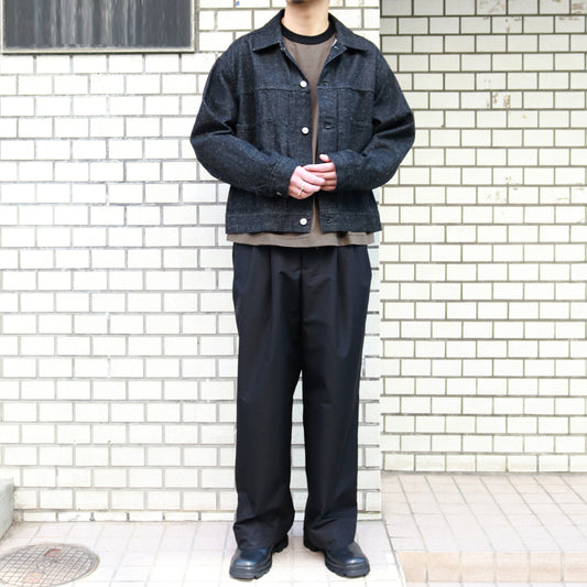 TRIPLE PLEATED EASY TROUSERS GIZA COTTON x RECYCLE POLYESTER