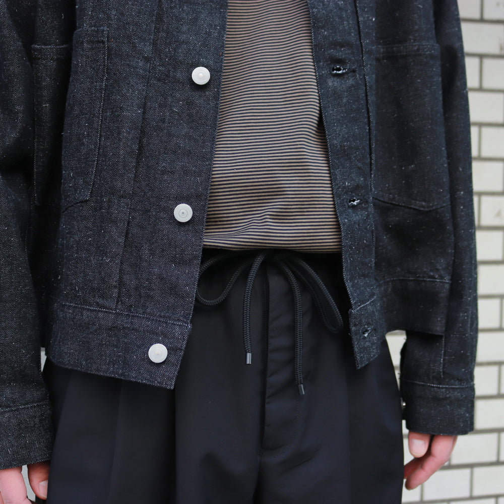 TRIPLE PLEATED EASY TROUSERS GIZA COTTON x RECYCLE POLYESTER