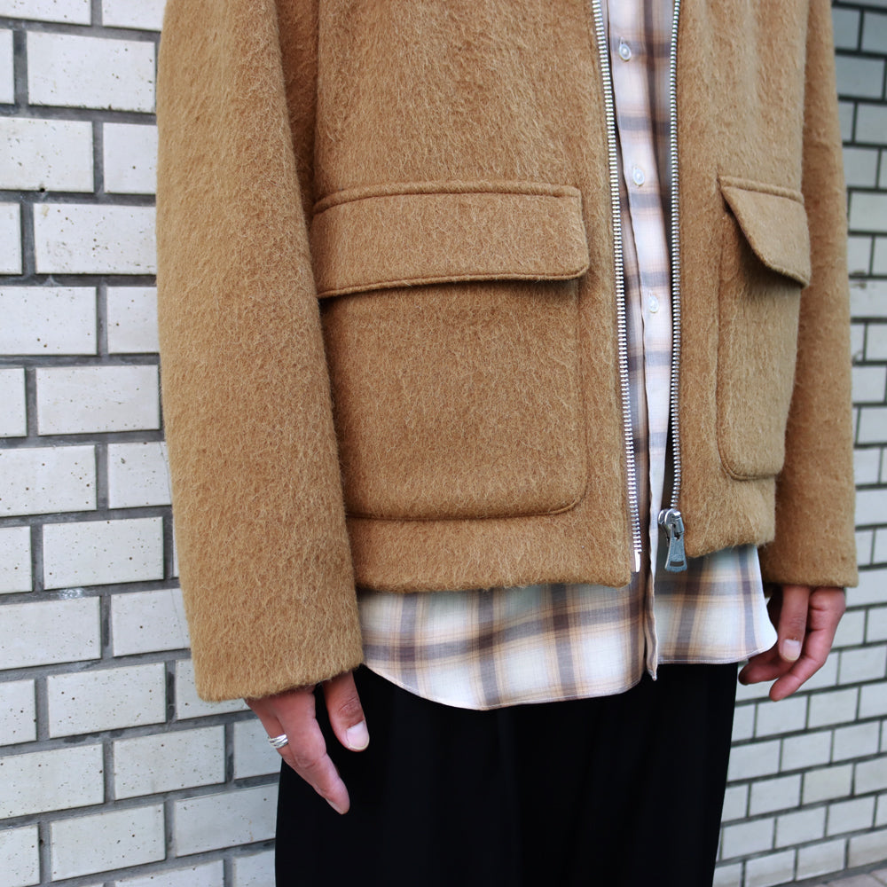 DOUBLE FACE HAIRY ALPACA WOOL SPORTS JACKET